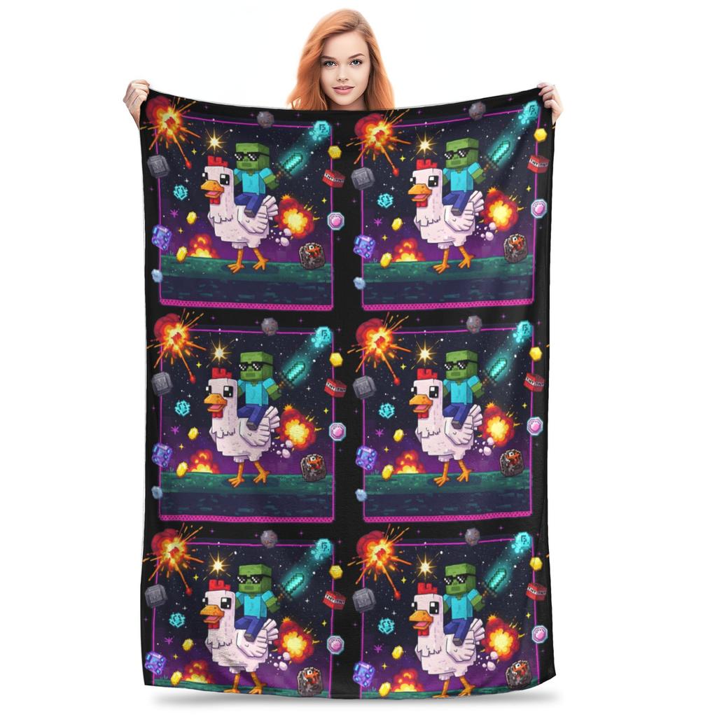 Chicken Jockey Blankets  Fuzzy Awesome Soft Throw Blankets for Home All Season