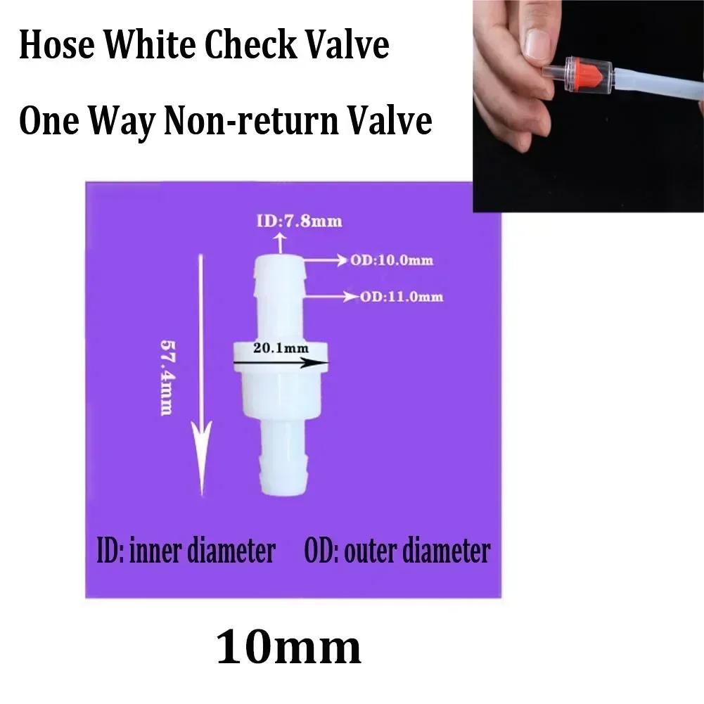 4mm 6mm 8mm 10mm 12mm Hose ID Plastic White Check Valve Way Non-return Valve Professional Grade Non-return Valve