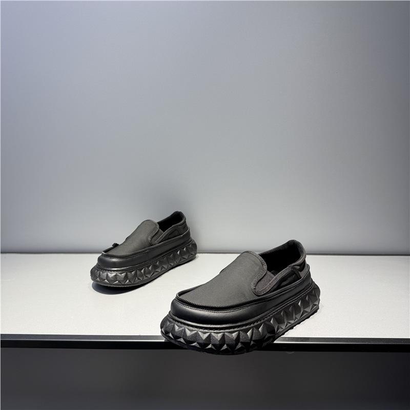 New Cloth Wide Head Zipper Breathable Casual Shoes Low Top Lazy Music Ysd