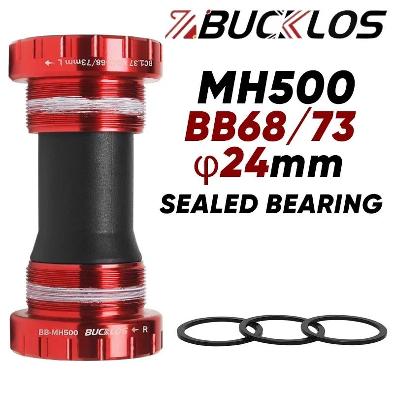 BUCKLOS Bicycle Bottom Bracket BB68/73 Sealed Bearing BB 24mm Ceramic Bearing Bike Bottom Bracket for MTB Road Bike Crank BB General style -Red