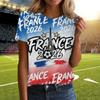 Womens Casual Crew Neck Short Sleeve Pullover T Shirt with Letter Print 2026 Supporter Soccer Theme Top for Daily Wear