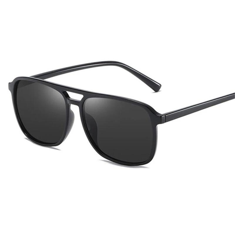 Double Beam Big Frame Square Myopia Sunglasses Unisex Driver Prescription Lenses Eyeglasses Diopter 0 -0.5 -0.75 To -6