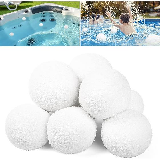 4 Pack Reusable Scum Balls for Spas Hot Tub,Washable Oil Absorbing Sponge Ball for Swimming Pools,Hot Tub, and Spas,Bathtubs Spa