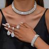 Shiny Bridal Jewelry Set Luxury Rhinestone Choker Necklace  Special Occasions