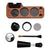 7 Pieces Espresso Organizer with Tools Wooden Coffee Tool Storage Board Matte Black Tamper Holder