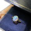 Natural Opal Ring Female Engagement Wedding Promise Ring  Silver Feminine Party Jewelry Gift 8*10mm