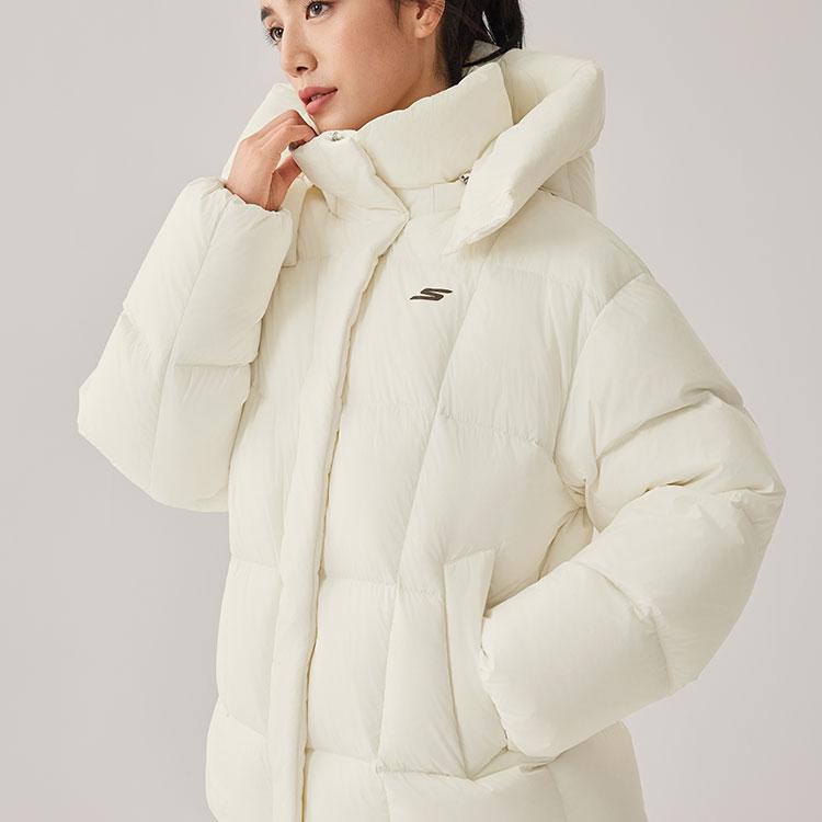 Skechers Windproof Waterproof Oil Resistant Warm Durable Comfortable Short Duck Down Jacket Women outerwear P425W134-0074