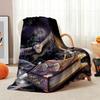 Wizard'S Magical Night Pattern Theme Flannel Blanket Suitable For All Seasons For Living Room Bedroom Gaming Room Lightweight Home Decor