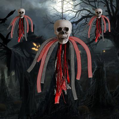 Halloween Hängende Geisterdekoration Gruseliger Fliegender Schädelgeist für Spukhaus-Requisite