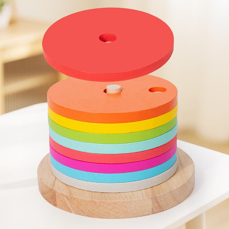 Giocattolo Impilabile Arcobaleno - Dischi Colorati Da Impilare Adatto Ai Bambini Per Sviluppare Le Abilità Motorie Fini E Il Riconoscimento Dei Colori