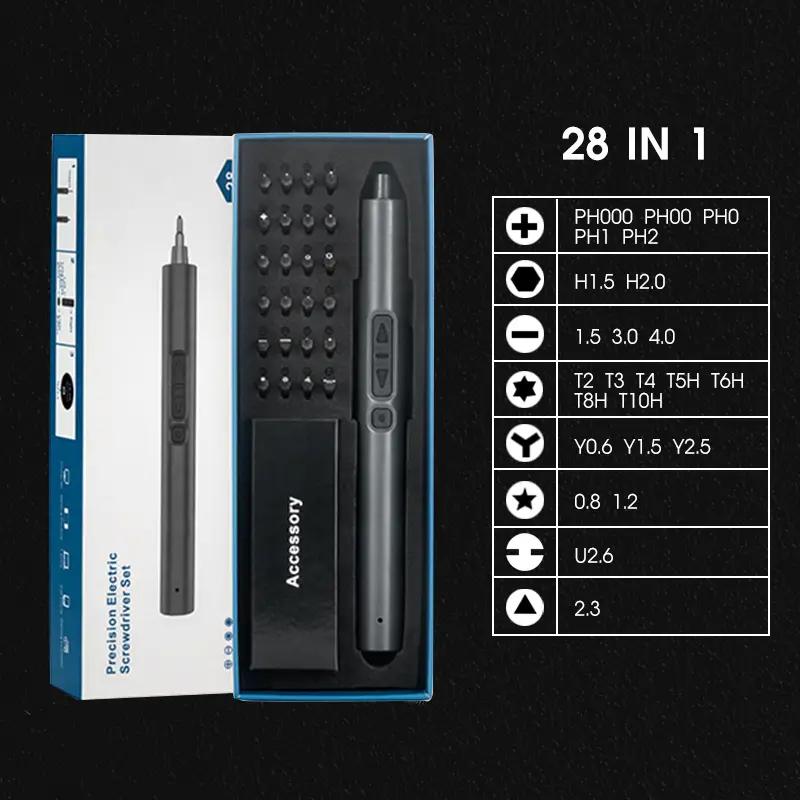 

Набор электрических отверток 28 в 1 Беспроводная отвертка Быстрая зарядка Магнитные насадки для отверток Torx Phillips с намагничивателем