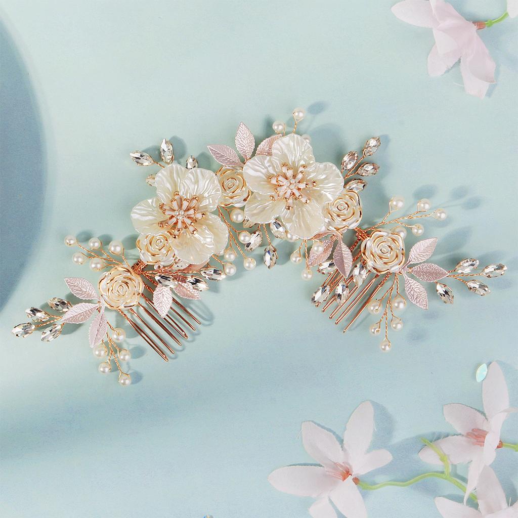 Fashion Crystal Pearl Hairpin Hair Clips For Women Luxury Rhinestones Hair Comb Bride Wedding Hair Accessory Crystal Headwear