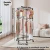 Coat Racks,Clothes Drying Rack with Wheels, Space-Saving Clothesline for Home,Sturdy Metal Construction,for Balcony, Living Room