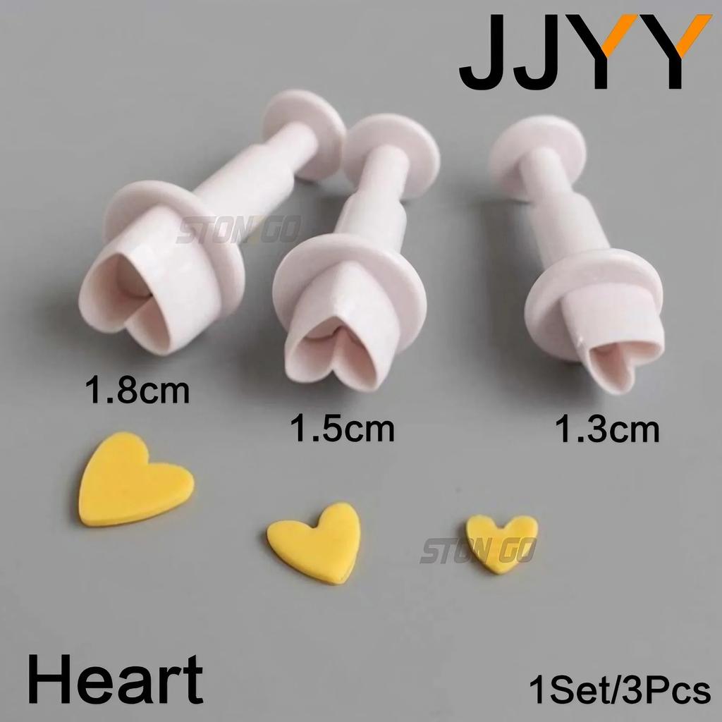 3Pcs Silicone Mould Set for Baking DIY Cake Candy Pasta Heart Oval Rhombus Shape Kitchen Baking Tools Cake Decorating Supplies