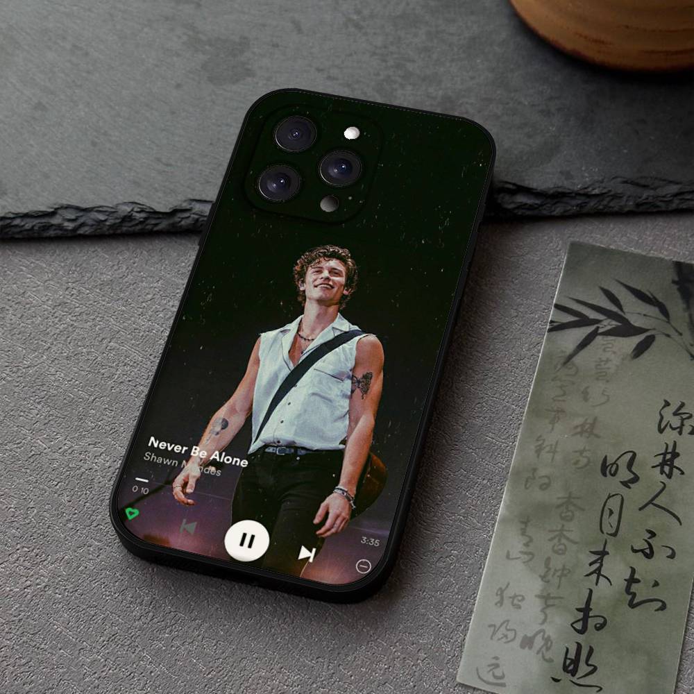 Singer Shawn Mendes Phone Case For IPhone 17,16,15,14,13,12,11 Plus,Pro,Max,XR,XS,X,7,8 Plus,Mini Black Silicone Soft