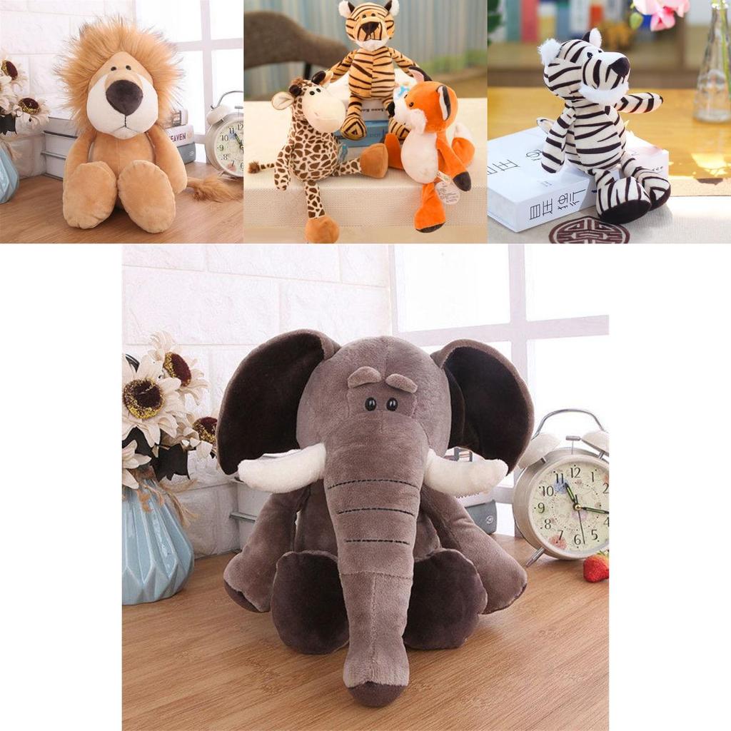 Jungle Animal Plush Toy Adorable Pp Cotton Stuffed Doll For Kids Babies