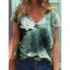 Summer Sunflower Floral 3D Print T Shirt Women V-Neck Casual Tee Y2k Tops Harajuku Streetwear Oversized T-shirts Woman Clothing