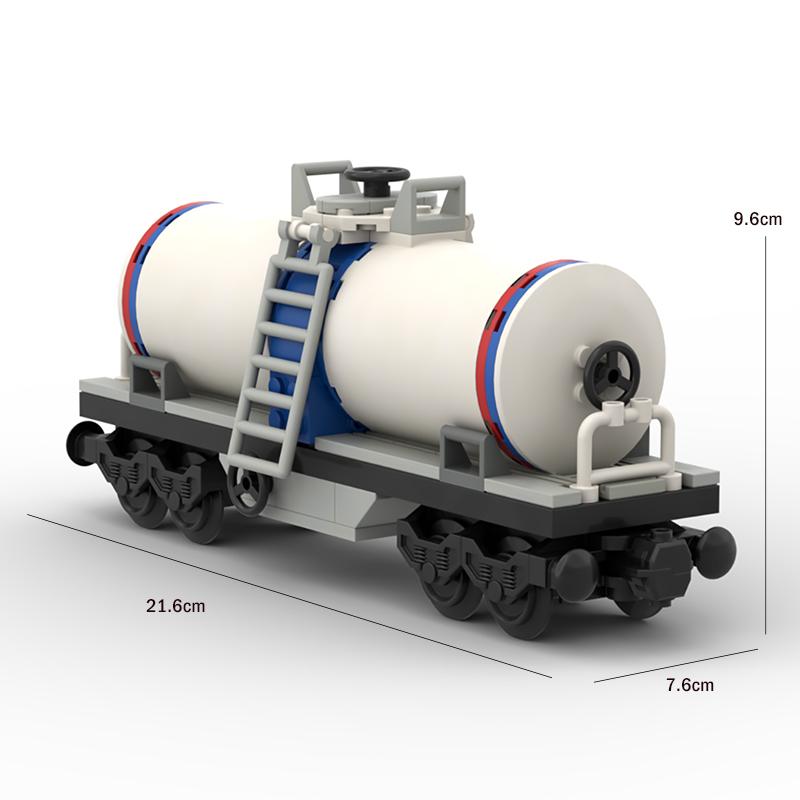 Kreative DIY-Expertenideen Tankwagen Zug MOC Öltanker Eisenbahnsystem Express Bausteine Stadtserie Waggon Baustein Spielset Spielzeug Spielsets