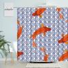 Cartoon Ocean Wave Shower Curtain Mediterranean Sea Navigation Abstract Creative Theme Kid Bathroom Waterproof Screen Home Decor