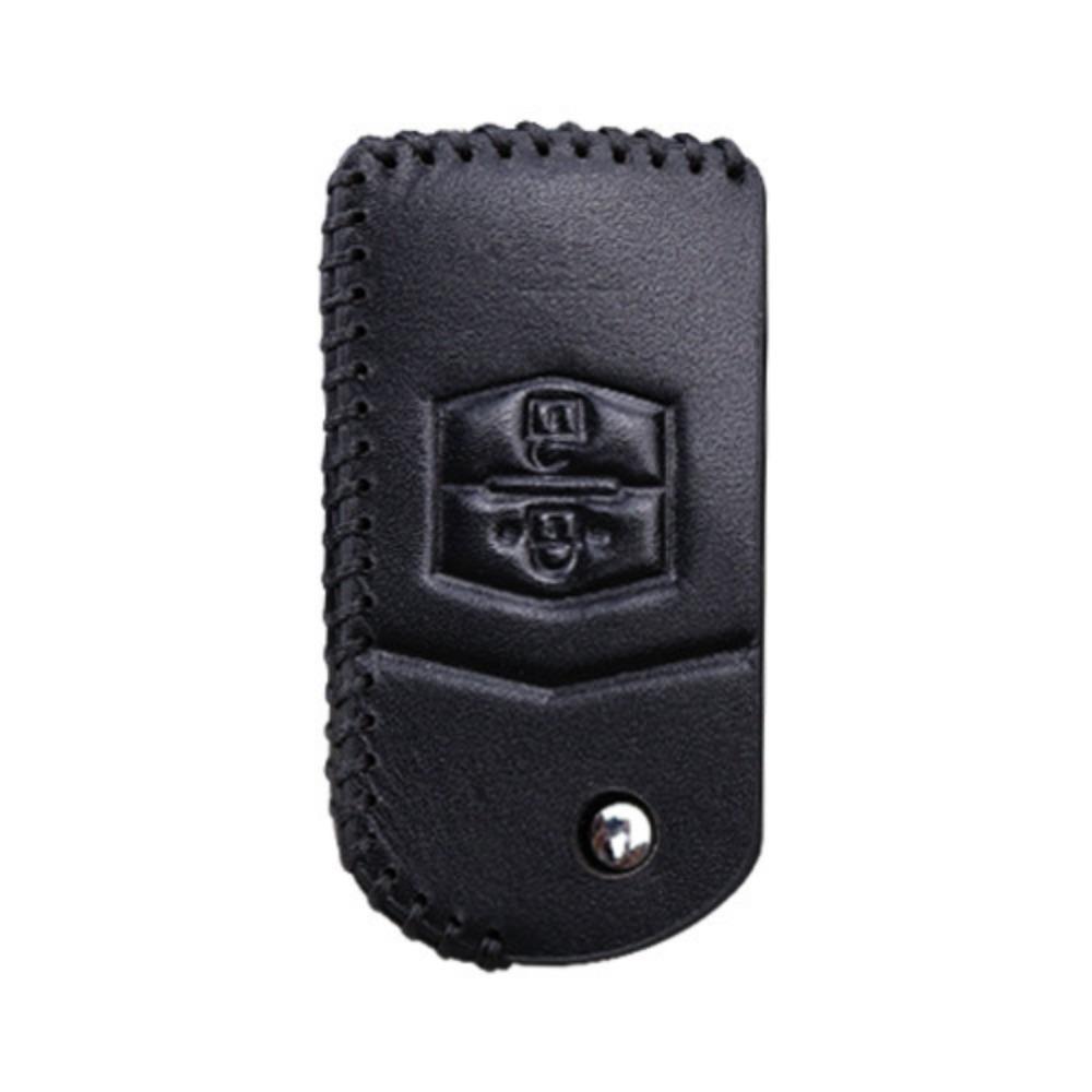 Leather Folding Car Key Fob Shell Cover Case Bag Protection For Mazda 2 Demio 3 5 6 CX7 CX9 RX8 MX5 Flip Remote Holder Protector