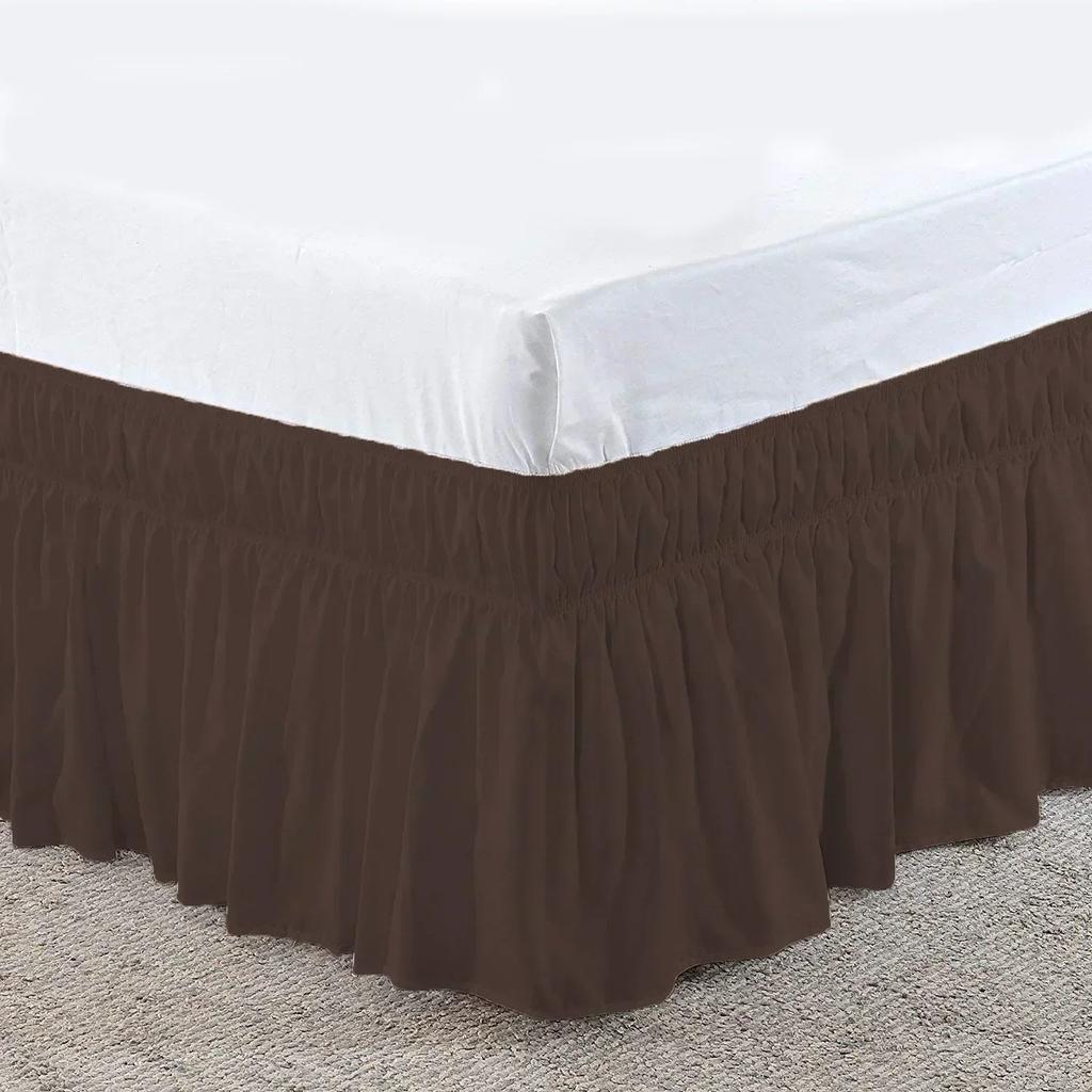Twin/Full/Queen/King Size Bed Skirt Dust Ruffle Fit Bedspread Double Bed Skirt Adjustable Elastic Belt 40cm Height Jupe De Lit