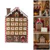 Wooden House Christmas Calendar With 24 Numbered Drawers For Storage Candy Chocolate Jewelry Gifts Holiday Decoration