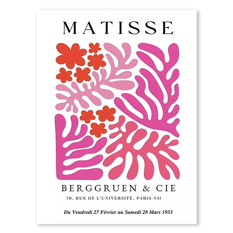 Matisse Bauhaus Angel Number Picasso Flower Wall Art Canvas Painting Pink Tiger Poster Picture Modern Living Room Interior Decor
