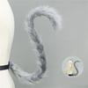 Mouse Costume Accessories Faux Furs Foxes Tail and Ears Headband Set Animal Halloween Cosplay Costume for Women Men