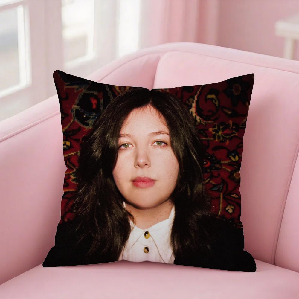 Pop Singer Lucy Dacus Pillow Case Square Double-Sided Printing Short Plush Sofa Cushion Cover Bedroom Bedside Pillow
