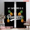 2pcs 2D Flat Printing Curtains Funny Pineapple Safeword Fruit 100% Polyester Fabric Without Electricity All Season Party &