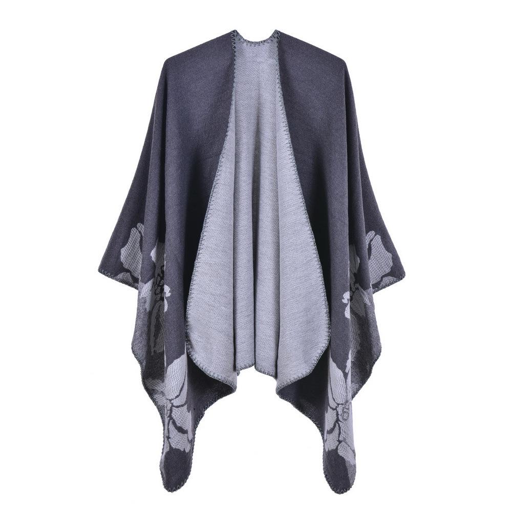 Women's Fashion Jacquard Imitation Cashmere Shawl - Thickened, Warm, Large Cape Scarf