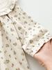 Lapel Printed Lace Girls Dress Long Sleeve Sweet Children Princess Dress