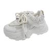 Platform Dad Shoes Women's Shoes Summer Thin 2025 New Heightening White Versatile Casual Breathable Casual Sports Shoes