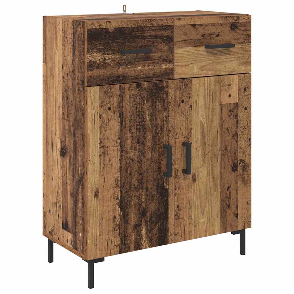 Highboard with Drawers 2 pcs Reclaimed Wood Effect Particleboard