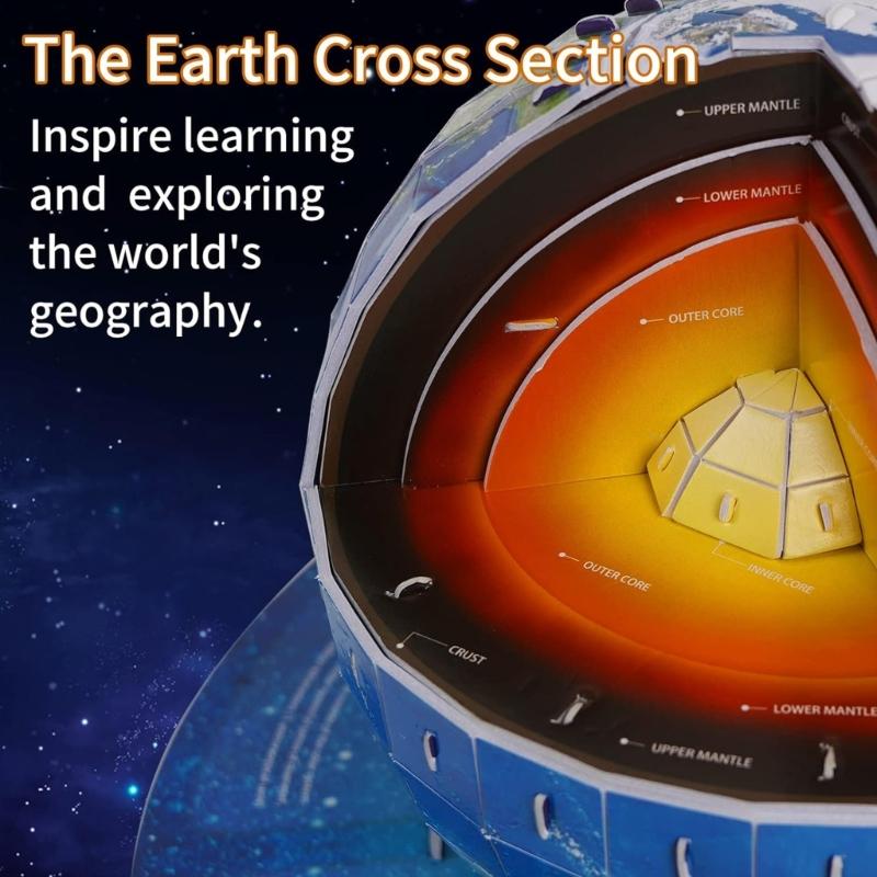 Educational Paper Earth Structure Model Easy Assembly Kid Early Learning Toy Geography Teaching Tool For Students Kids