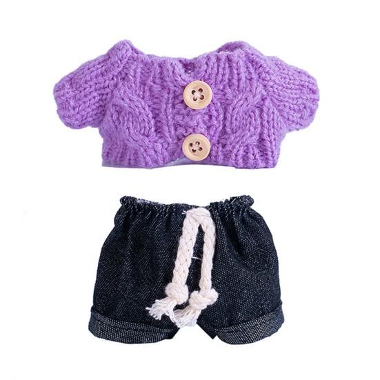 Doll Clothes Set Jeans & Knitted Sweater Baby Outfit for 15cm Dolls Trendy Doll Outfit Collection for Doll Collectors