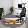 1pc Hotdog Dachshund Office Round Area Rug, Indoor Mat Suitable ForOffice, Under Office Chairs Bedroom Living Room Home Decor, Room Deco,  n62