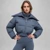 Milk Sugar Cube Design Wool Shawl Collar Short Cotton Clothing Loose Bread Clothing Jacket Women, Autumn and Winter