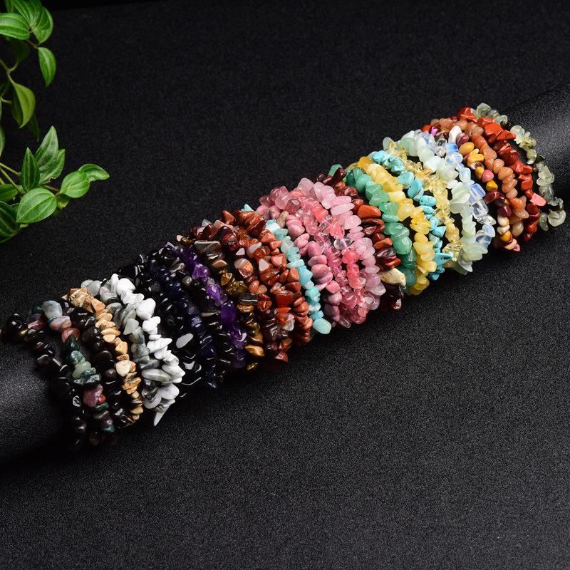 Yellow Crystal & White Pine Tiger Eye Chain Bracelet - Trendy Unisex Retro Style, Personalized Matching Options Available.
