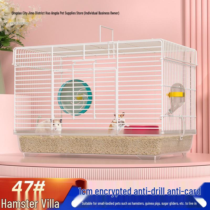 Large Hamster Cage 80 with High Tray & Running Wheel, Ideal for Golden Hamsters