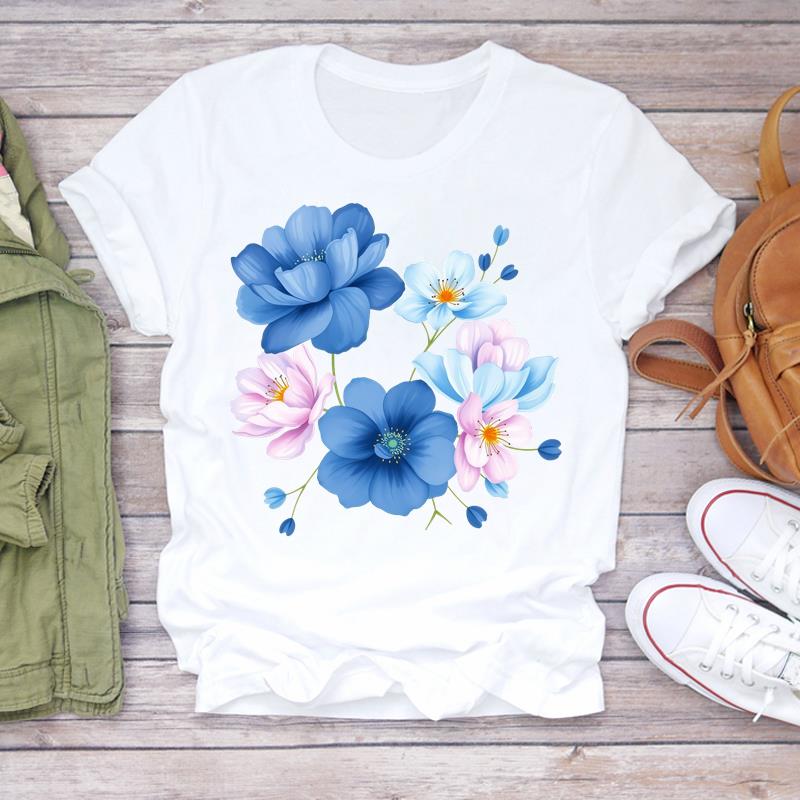 (Asian Size) lovely heart trend Graphic Short Sleeve T-shirts Lady Female Top Printed Fashion Clothing Women Casual T Shirt Tee