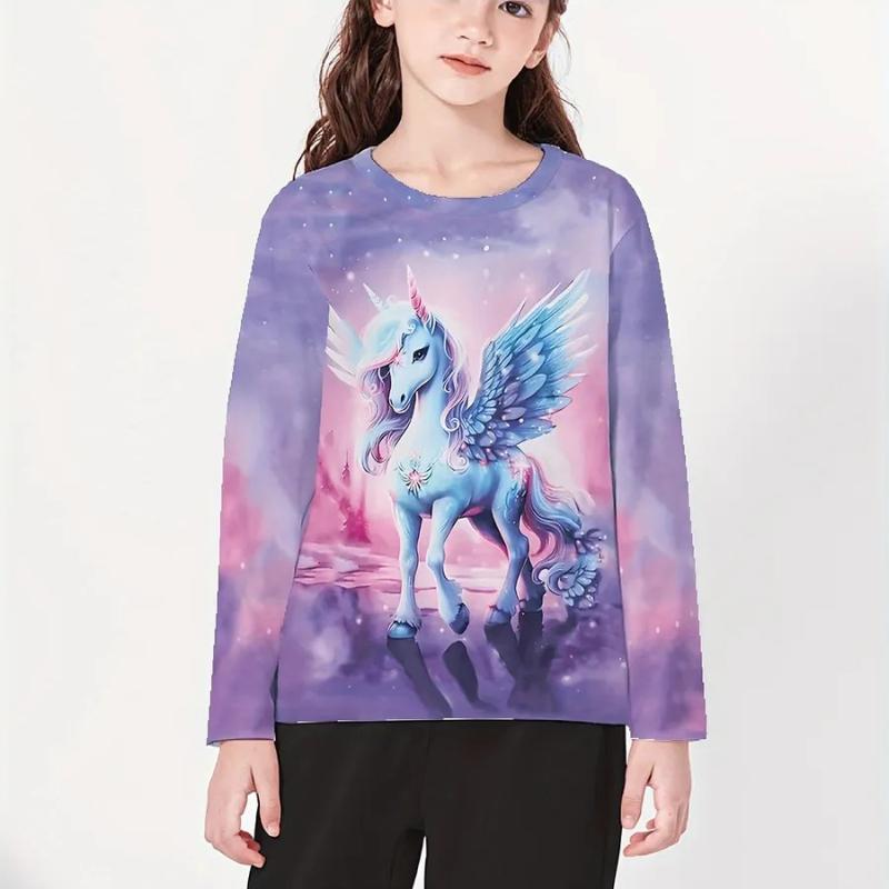 Cartoon Cute Long Sleeved Soft Comfortable Fashionable Top Girls Children