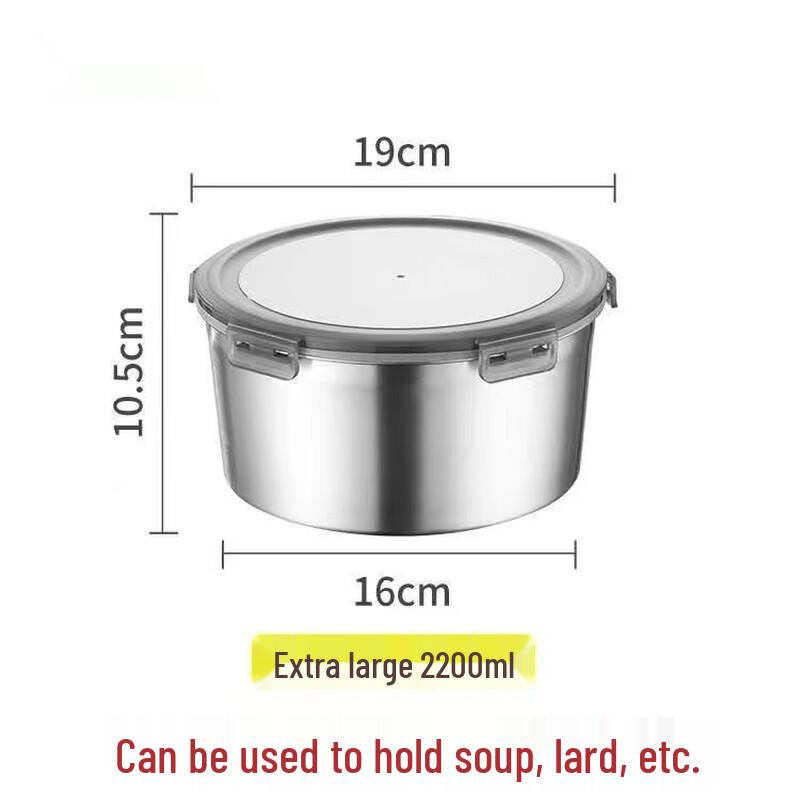 ZISIZ Stainless Steel Round Food Storage Container Set