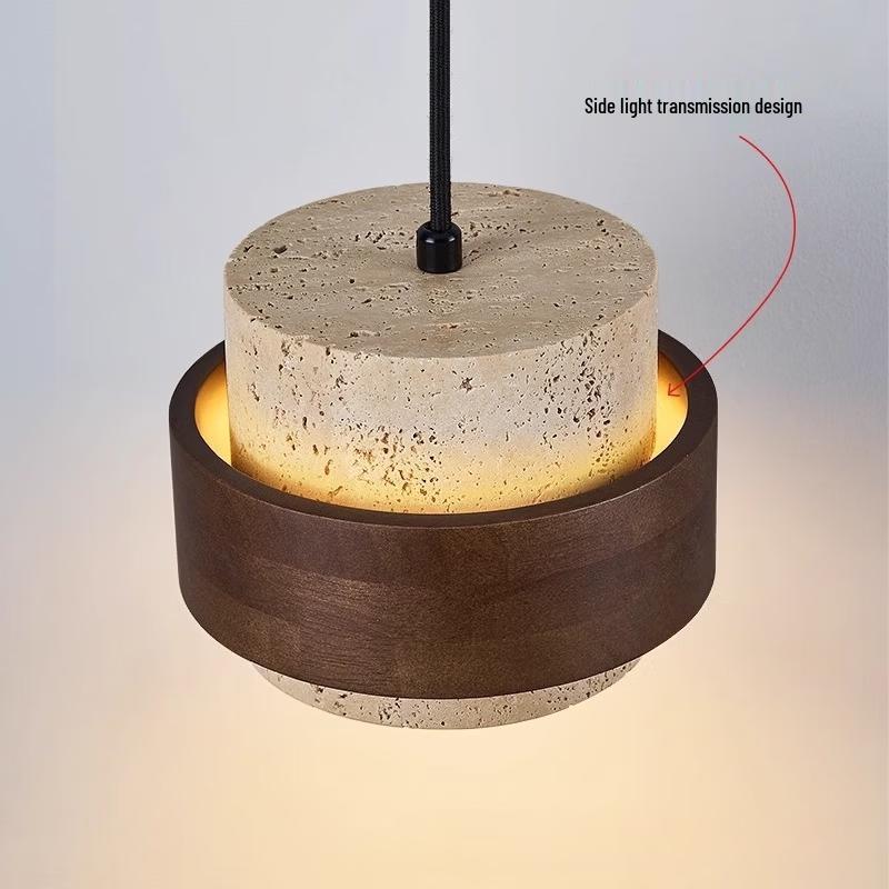 Traumblase Gelber Travertin LED-Pendelleuchte