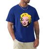 T-shirts unis de mode coréenne pour hommes Andy Marilyn Warhol Monroe Autocollant T-shirt Vêtements pour hommes Harajuku Graphique Surdimensionné coton