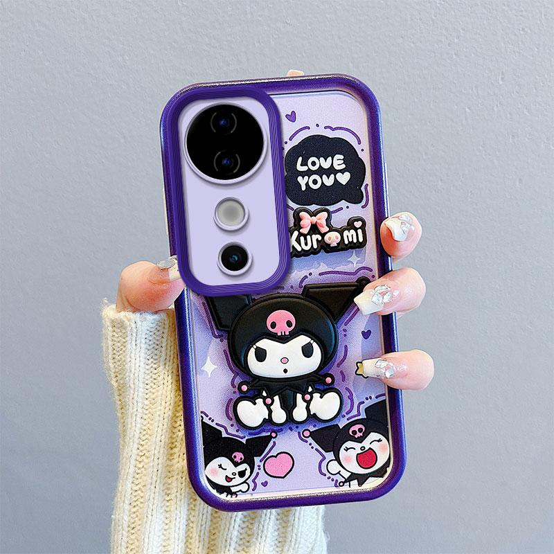 KEYSION Coque Antichoc pour VIVO V40 5G V40 Pro 5G avec Cordon Silicone Souple Mignon Poupée Dessin Animé 3D Housse de Téléphone pour VIVO V40 Pro