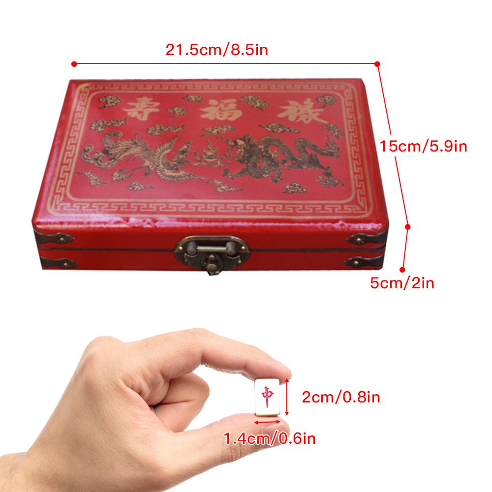 Set Mahjong Numerato Cinese 144 Tessere Set Mah Jong Giocattolo Portatile Cinese con Scatola