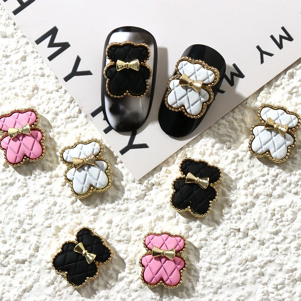 

Lattice Bear Nail Art Rhinestone Manicure Accessories DIY Nail Jewelry 3D Nail Art Decorations розовый