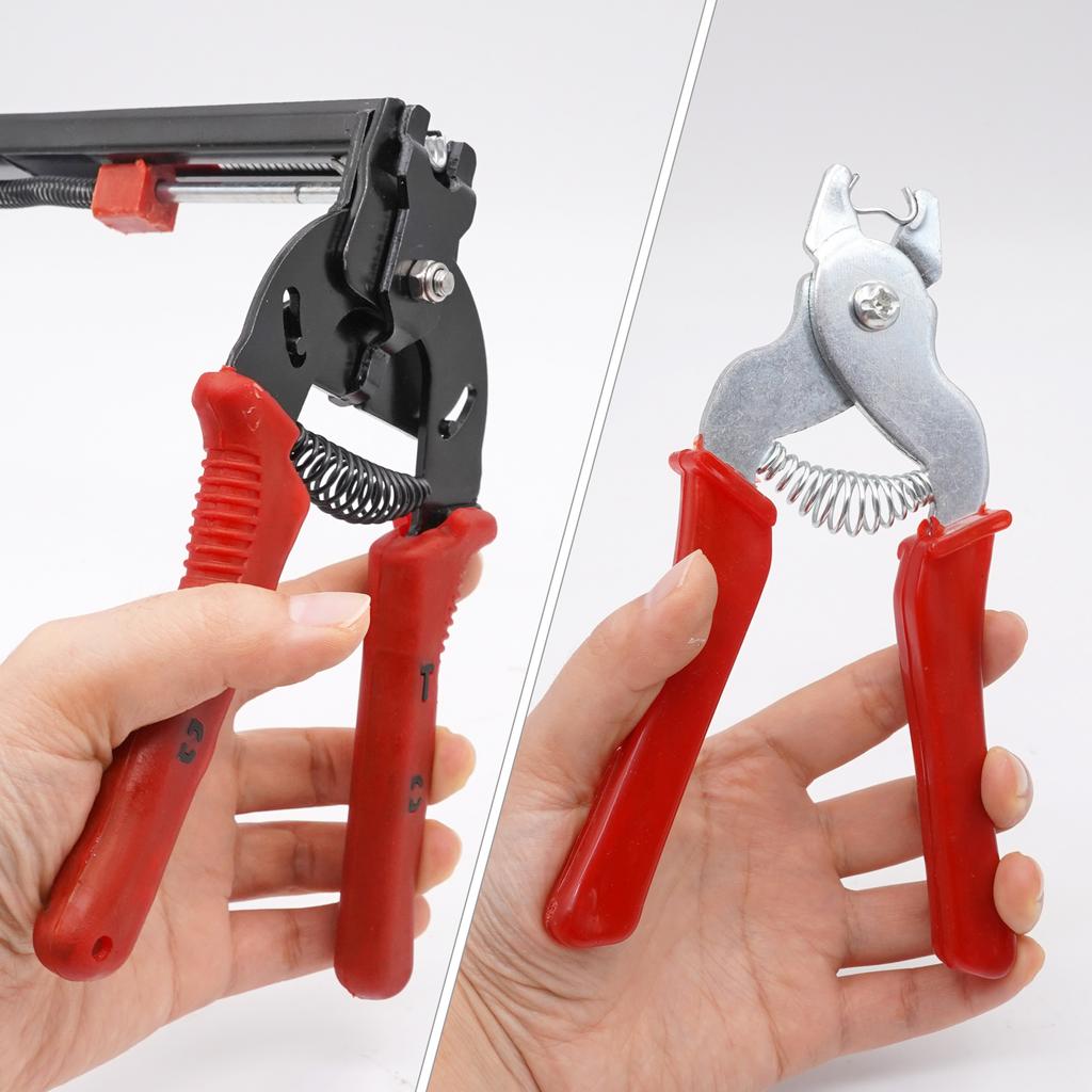 Chicken Iron Wire Mesh Cage Pliers Fencing Cage Clamp Poultry Supplies Cage Tongs Ring Plier Tool And 600PCSM Clips Staples