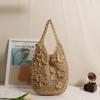 Bohemian Blume Strandtasche Hohl Gewebte Umhängetaschen für Damen Rose Häkeln Strohtasche Meeresblumen Strick Shopper Tasche Hobos